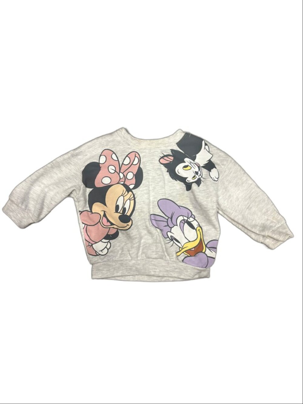 Disney Baby Minnie, Daisy & Figaro Heather Gray Fleece Sweatshirt (12 Months)